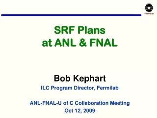SRF Plans  at ANL &amp; FNAL