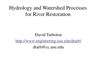 Hydrology and Watershed Processes for River Restoration