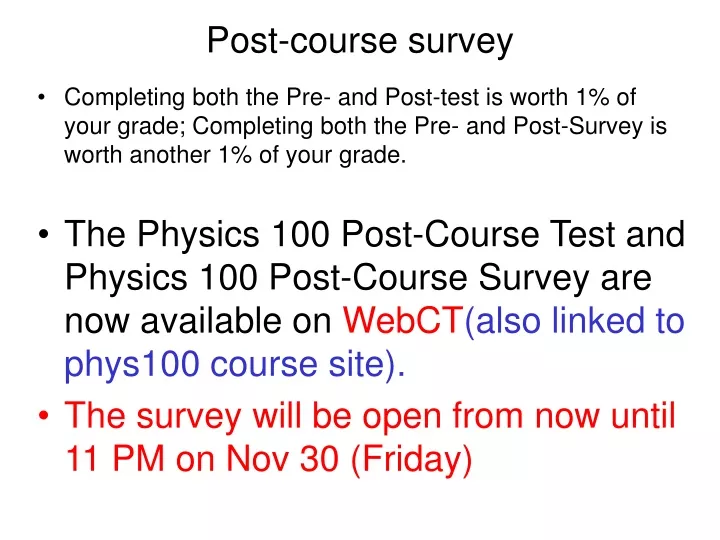 post course survey