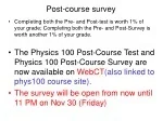 Post-course survey - slide 1