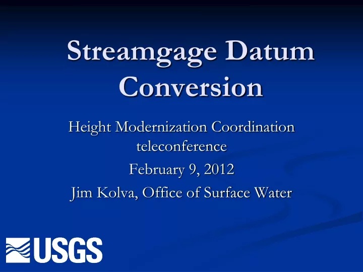 streamgage datum conversion