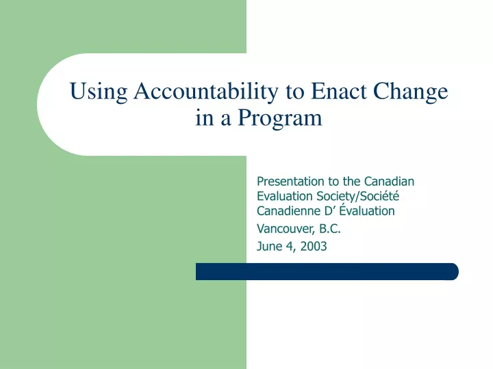 using accountability to enact change in a program