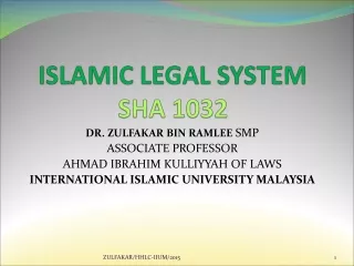 ISLAMIC LEGAL SYSTEM SHA 1032