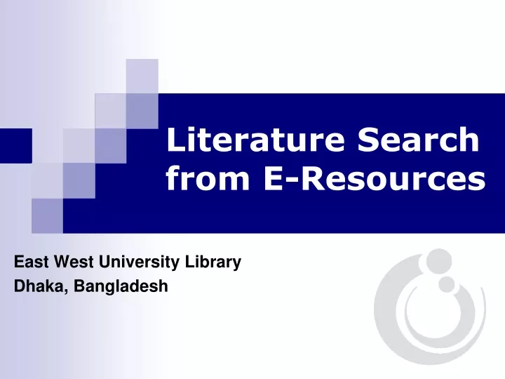 literature search from e resources