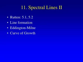 11. Spectral Lines II