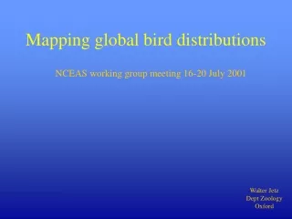Mapping global bird distributions