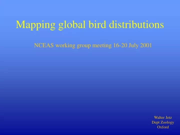 mapping global bird distributions