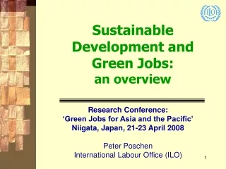 Sustainable Development and Green Jobs: an overview