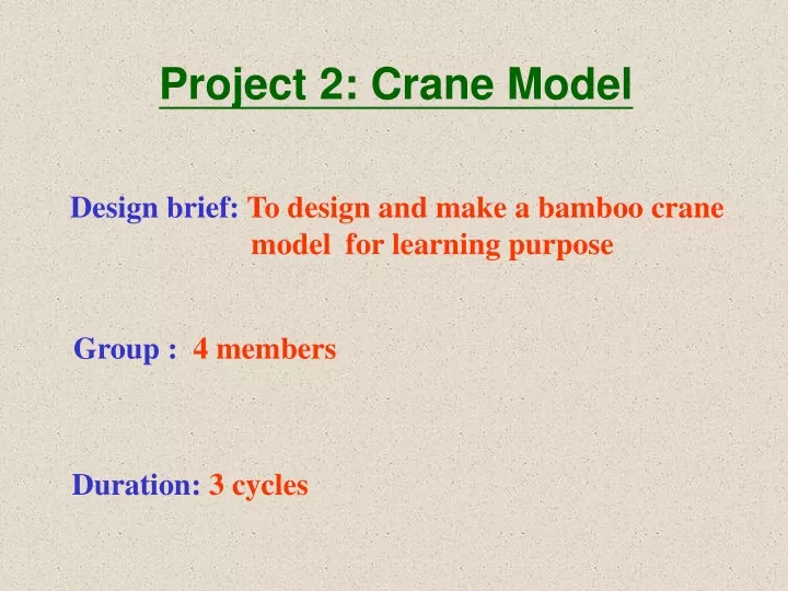 project 2 crane model