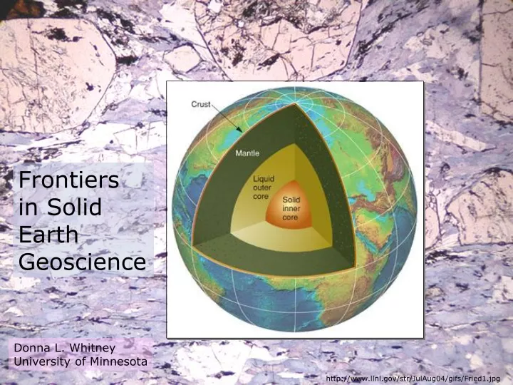 frontiers in solid earth geoscience