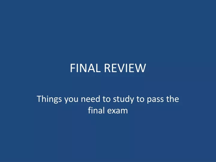 final review