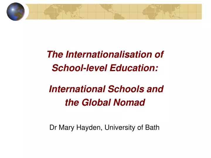 the internationalisation of school level