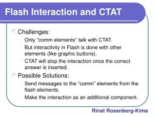 Flash Interaction and CTAT