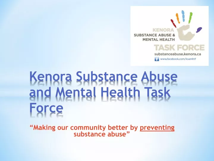 kenora substance abuse and mental health task force