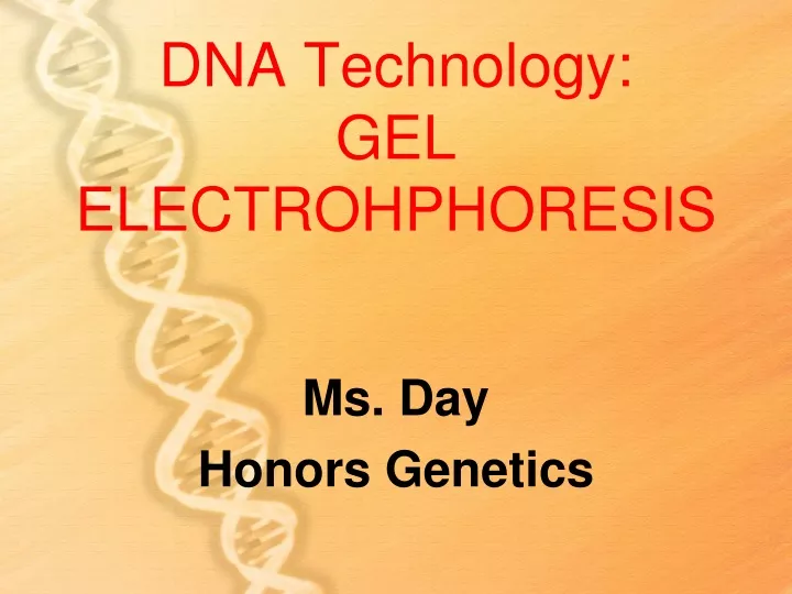 dna technology gel electrohphoresis