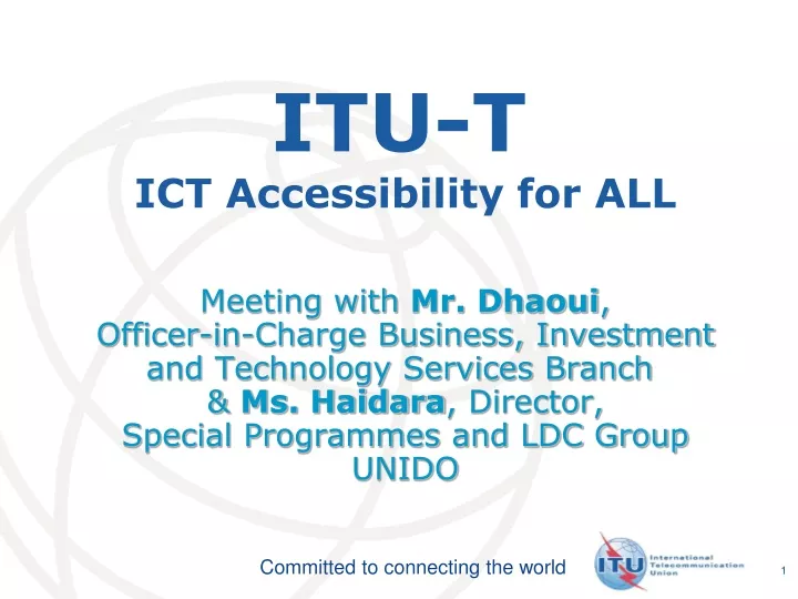 itu t ict accessibility for all