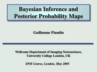 Bayesian Inference and Posterior Probability Maps