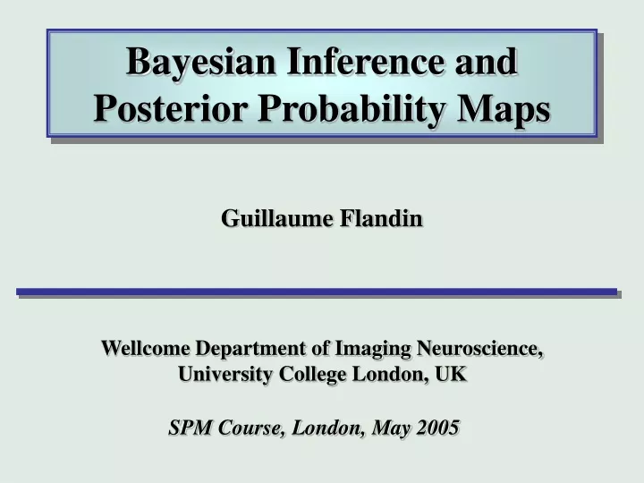 bayesian inference and posterior probability maps