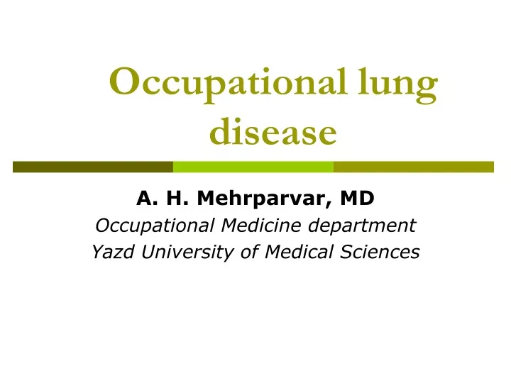 occupational lung disease