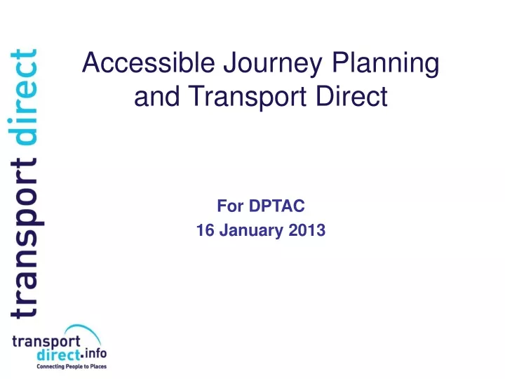 accessible journey planning and transport direct