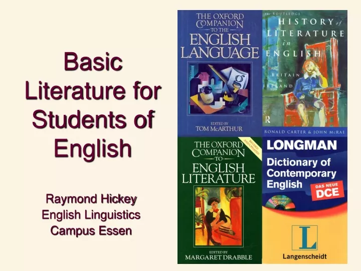 basic literature for students of english