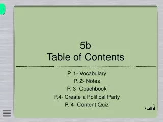5b  Table of Contents