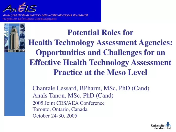 potential roles for health technology assessment