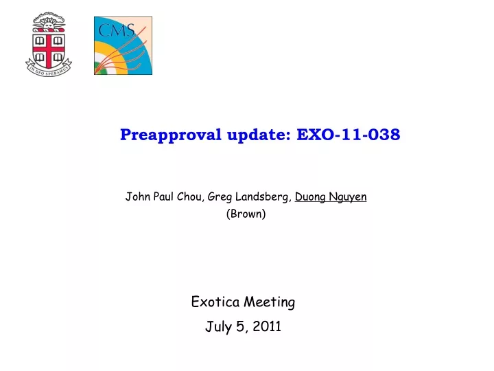 preapproval update exo 11 038