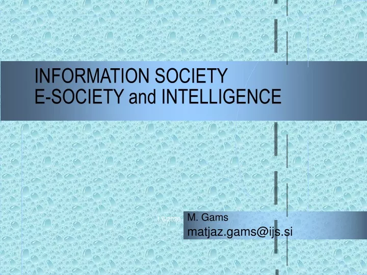 information society e society and intelligence