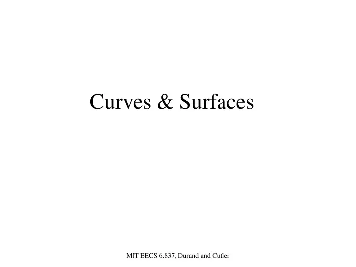 curves surfaces