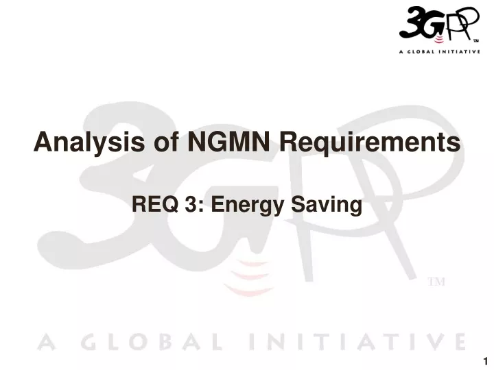 analysis of ngmn requirements req 3 energy saving