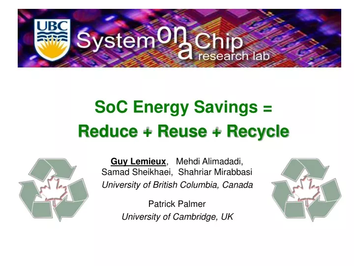 soc energy savings reduce reuse recycle