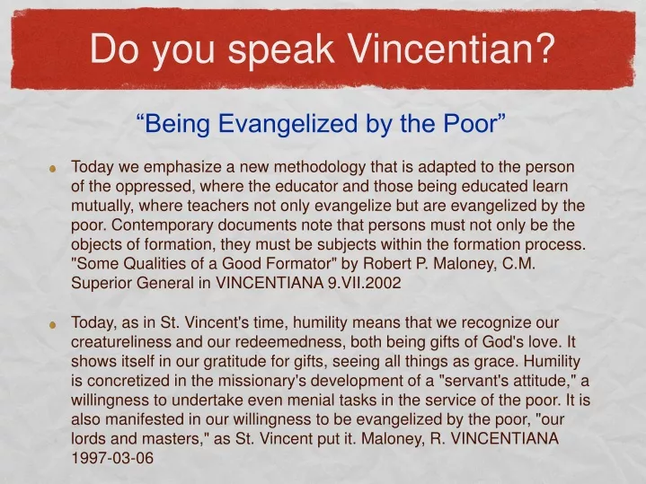 do you speak vincentian