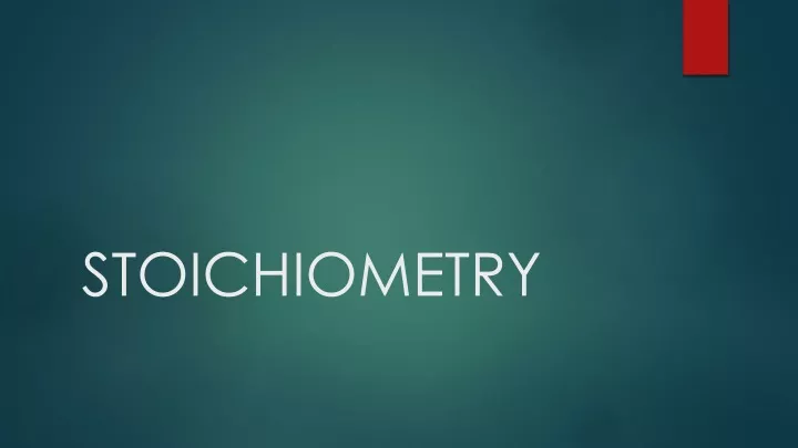 stoichiometry