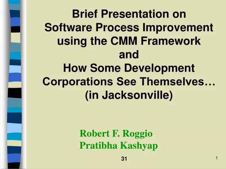 brief presentation on software process