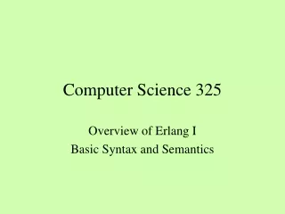 Computer Science 325