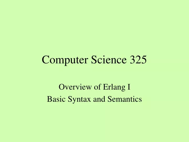 computer science 325