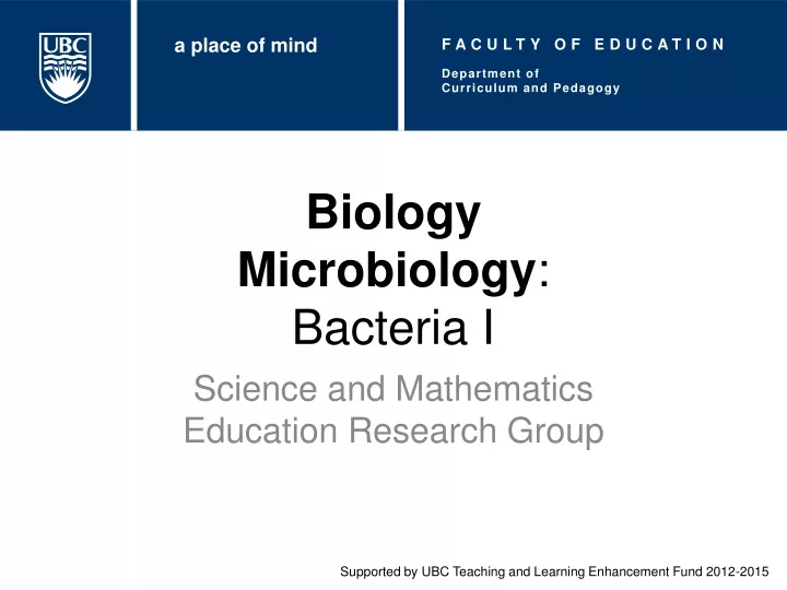 biology microbiology bacteria i