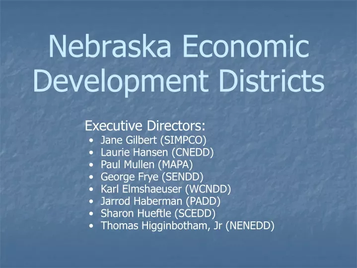 nebraska economic development districts