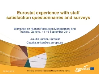 Eurostat experience with staff satisfaction questionnaires and surveys