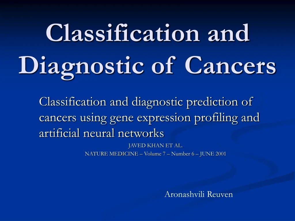 PPT - Gene Expression Profiling for Cancer Classification Using ...