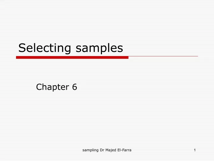 selecting samples