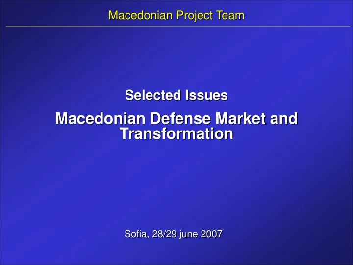 macedonian project team