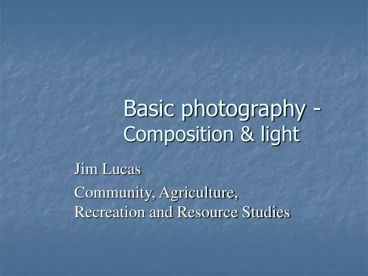 basic photography composition light