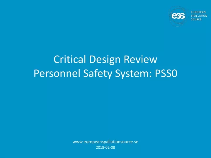 critical design review personnel safety system pss0