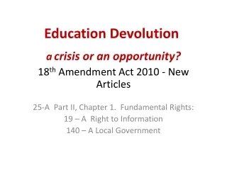 Education Devolution