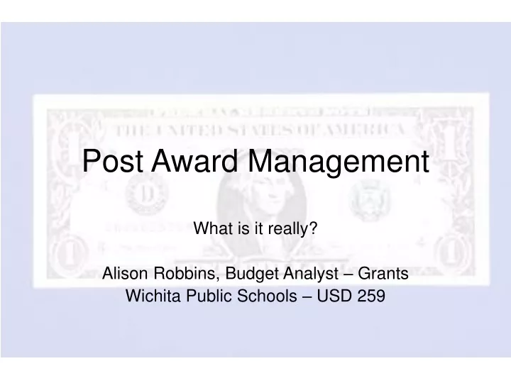 post award management