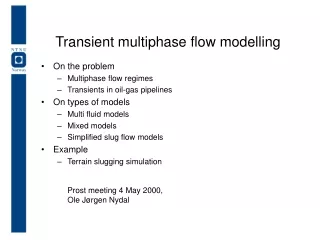 Transient multiphase flow modelling