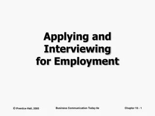 Applying and Interviewing  for Employment