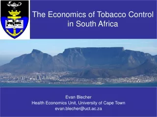 Evan Blecher Health Economics Unit, University of Cape Town evan.blecher@uct.ac.za
